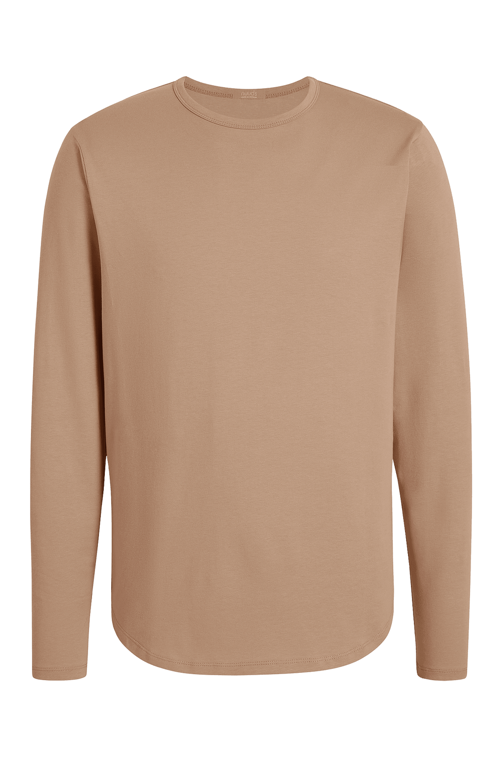 Men's Long Sleeve Curved Hem T-Shirt | Sand