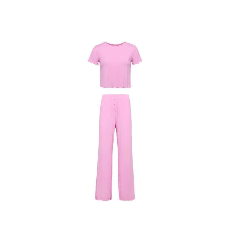 Mini Rib Pajama Set image ghost