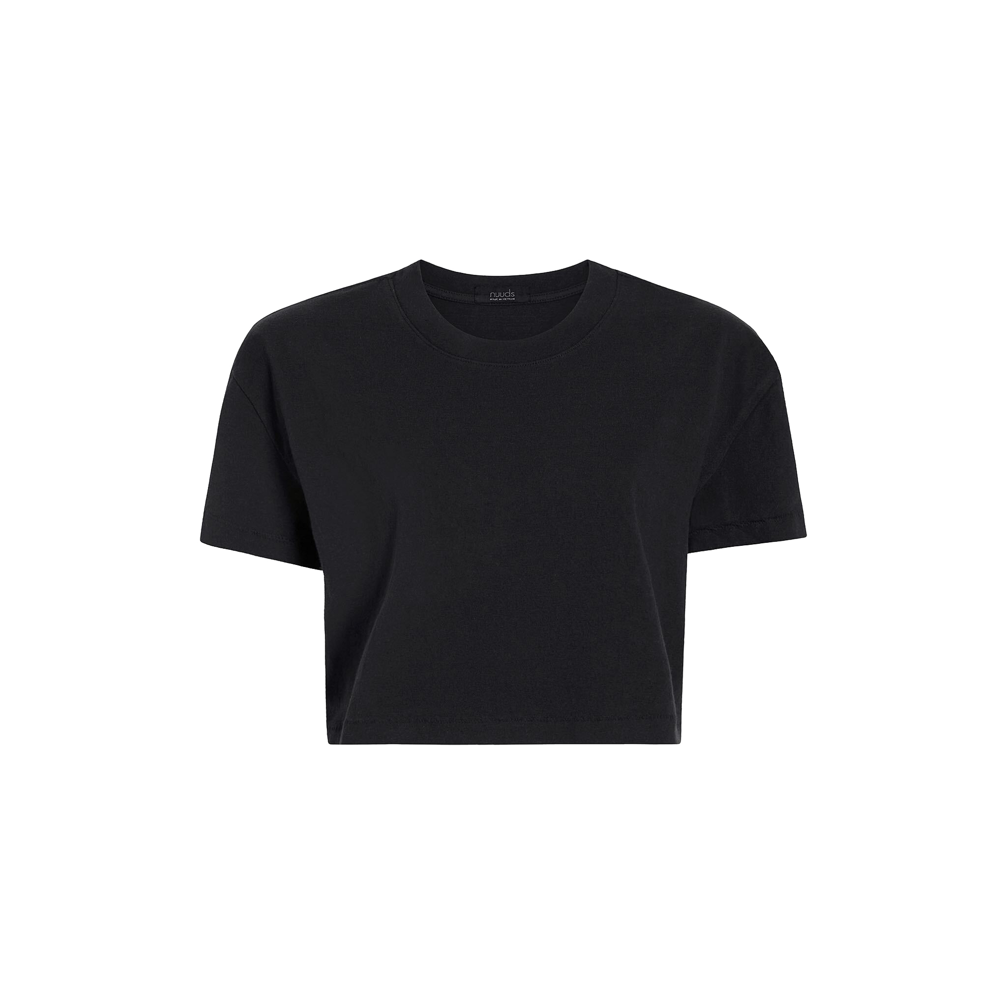 Vintage Cotton Cropped Tee | Black