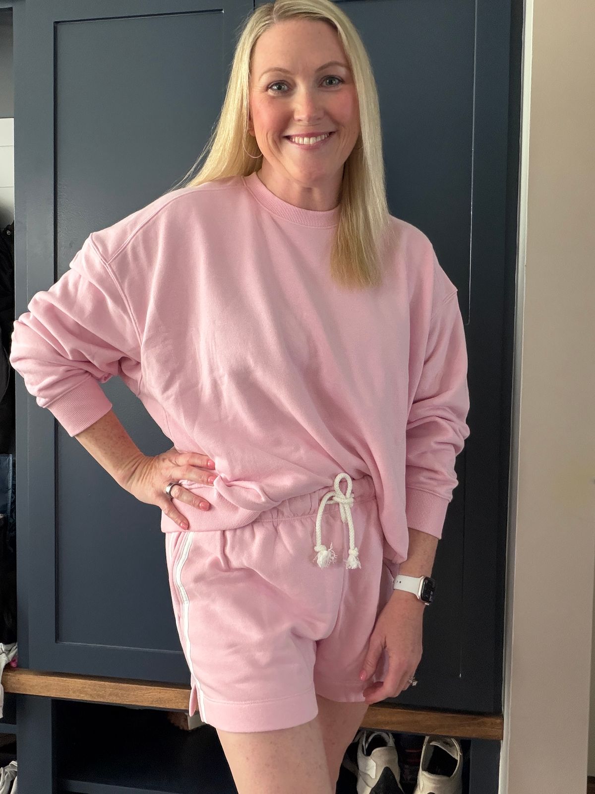 This set is absolutely incredible. Oversized crewneck with soft material. The shorts are perfection with pockets and ...