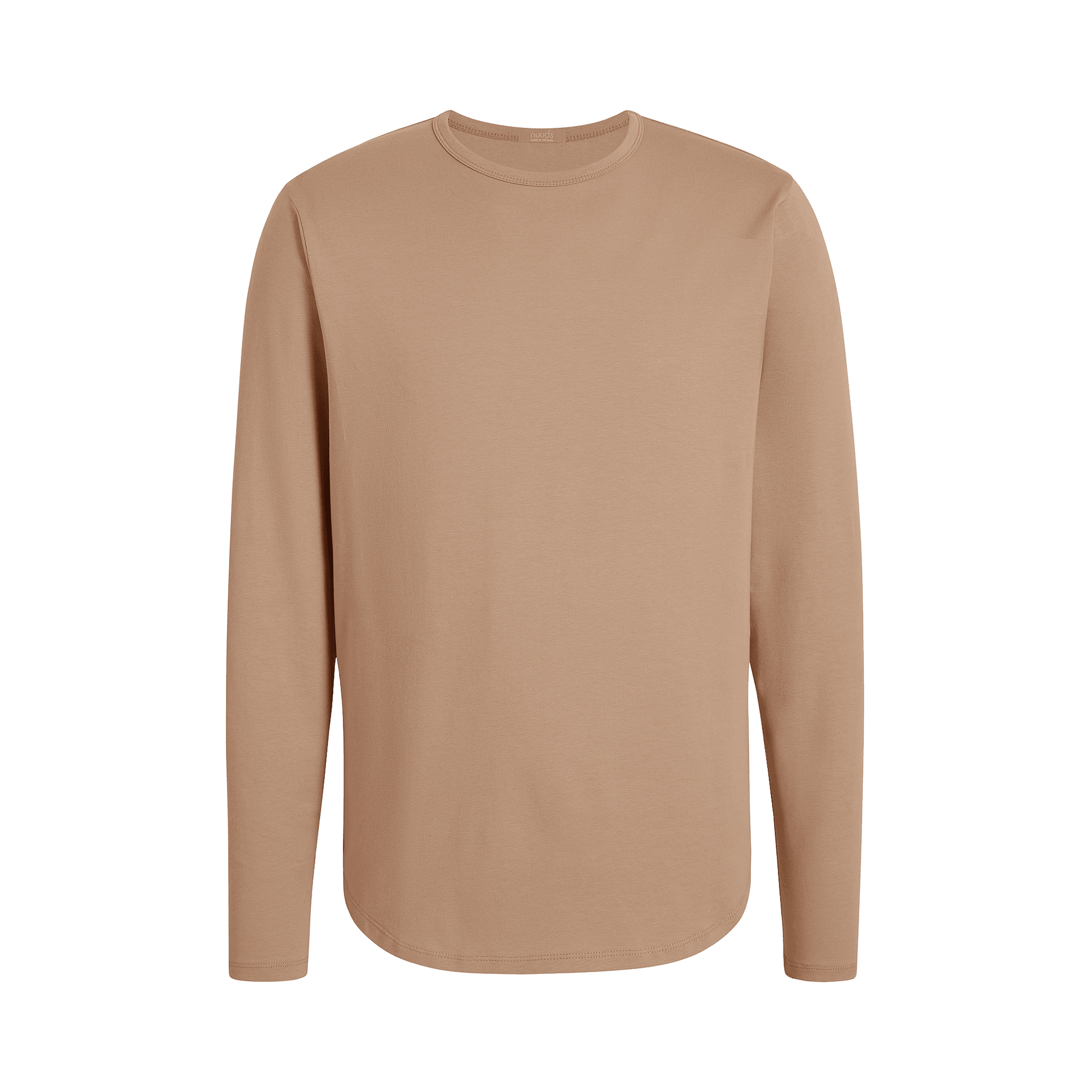 Men's Long Sleeve Curved Hem T-Shirt | Sand