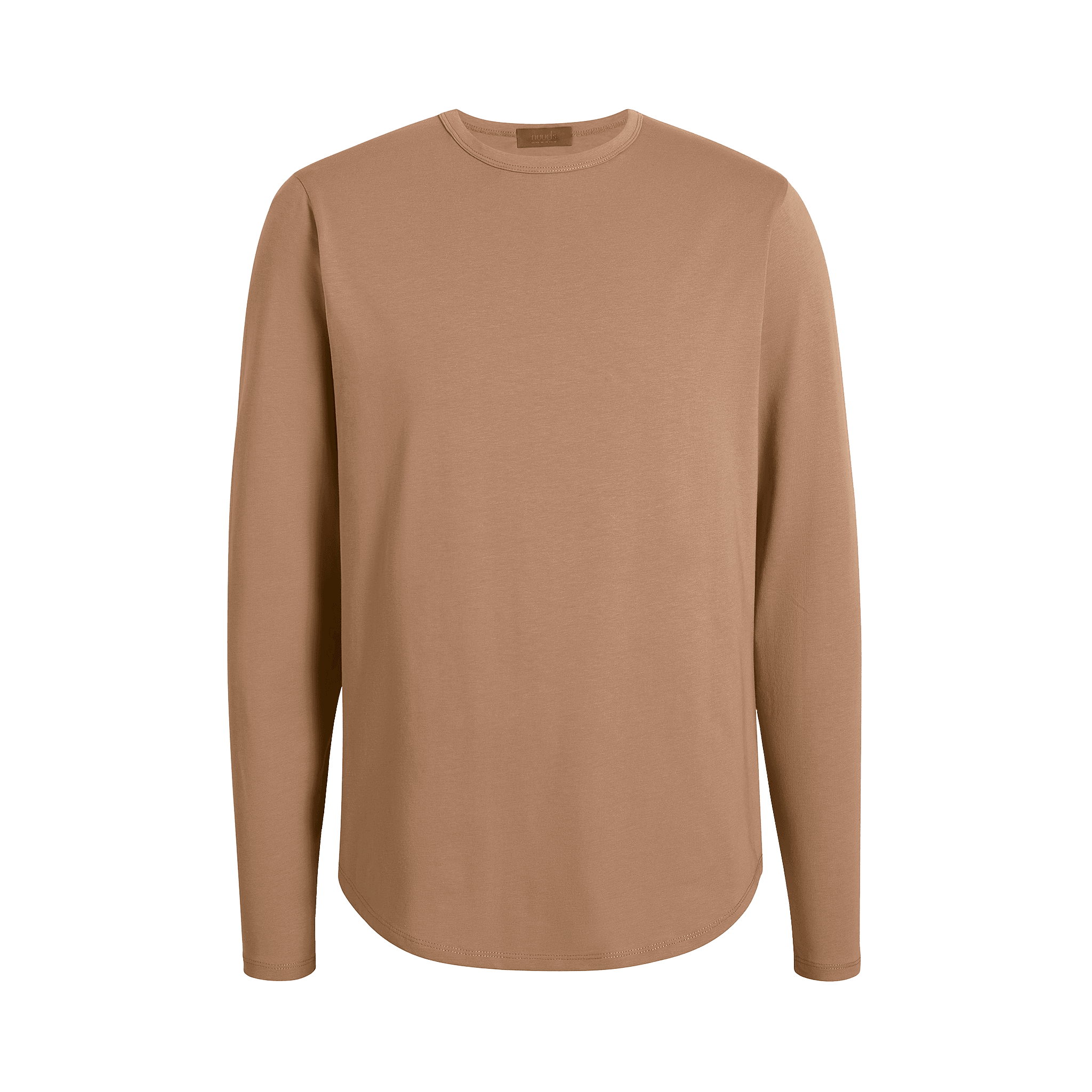 Men's Long Sleeve Curved Hem T-Shirt | Cinnamon