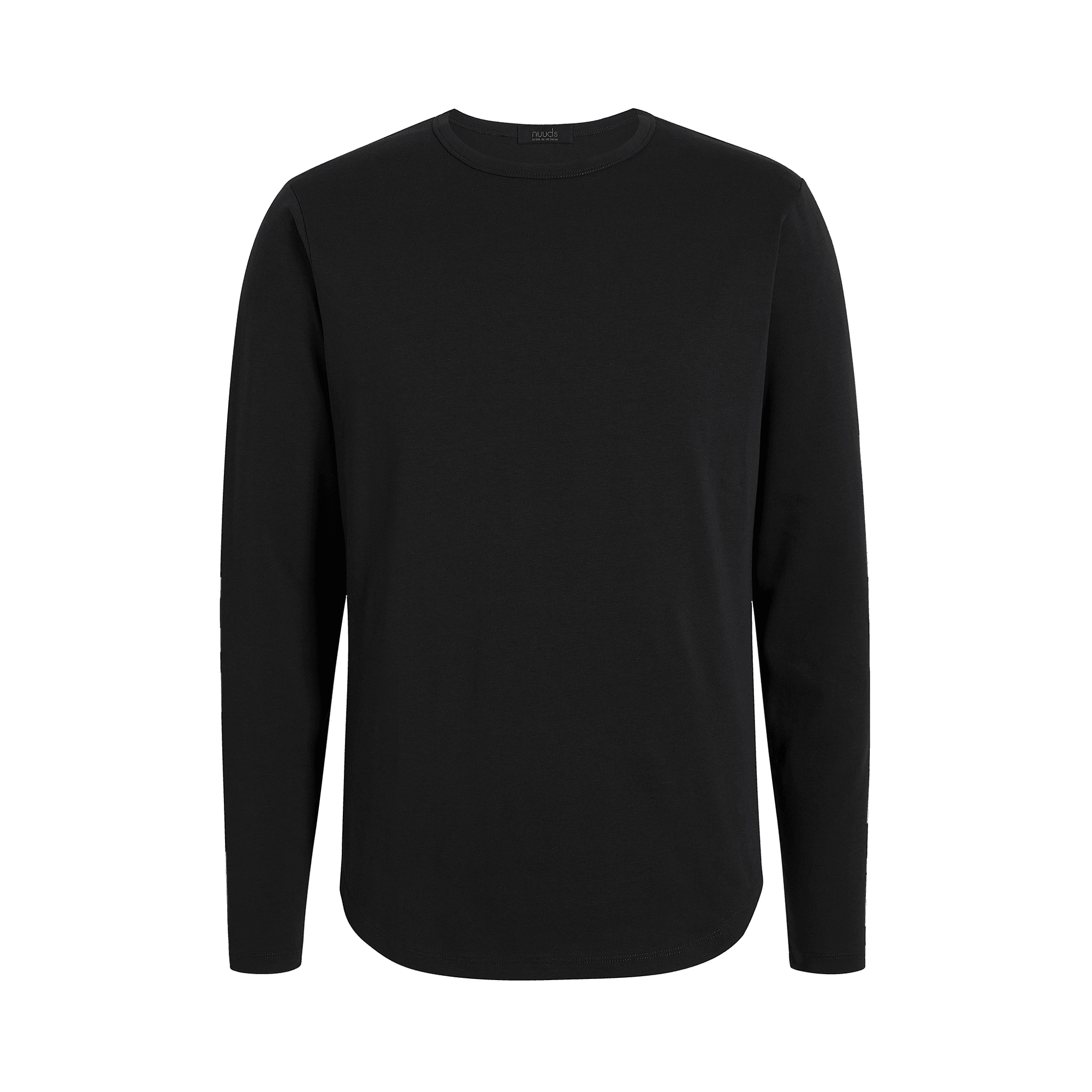 Men's Long Sleeve Curved Hem T-Shirt | Black