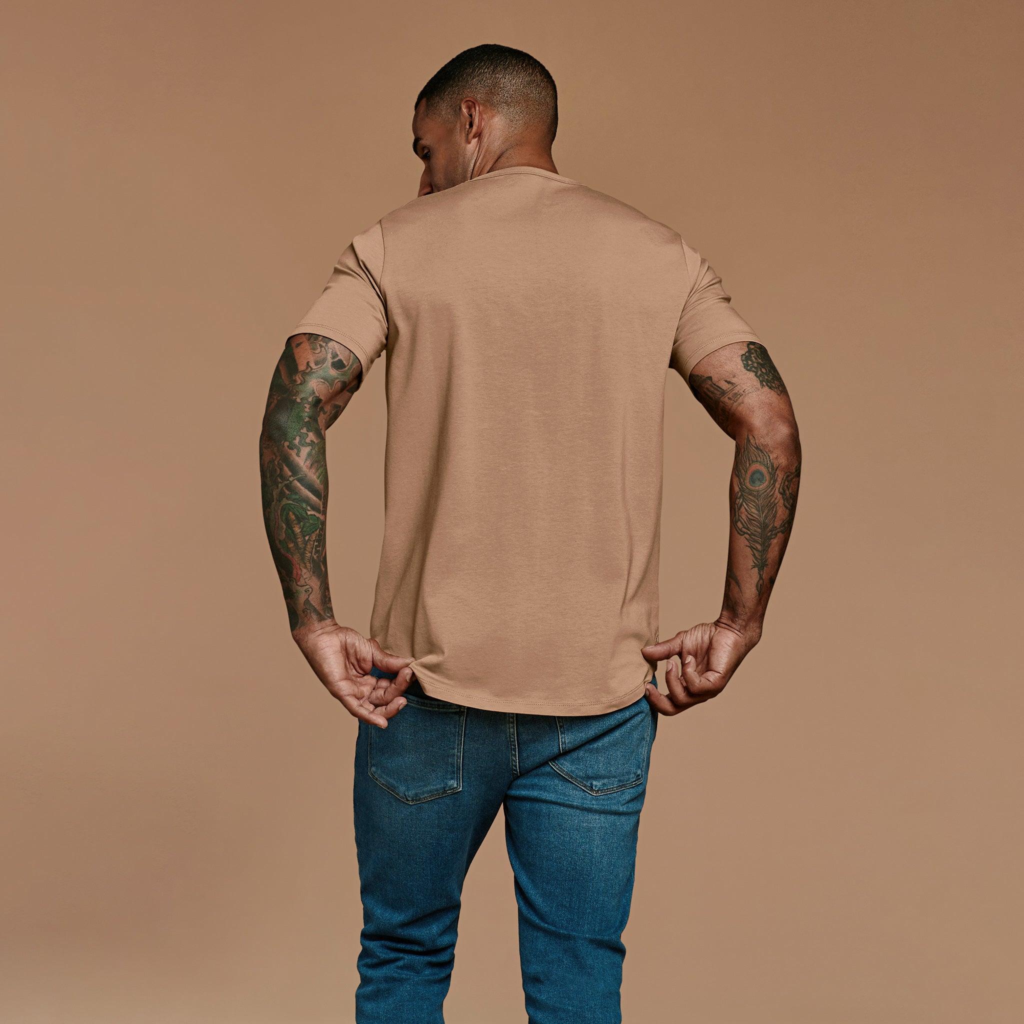 Men's Short Sleeve Curved Hem T-Shirt | Cinnamon
