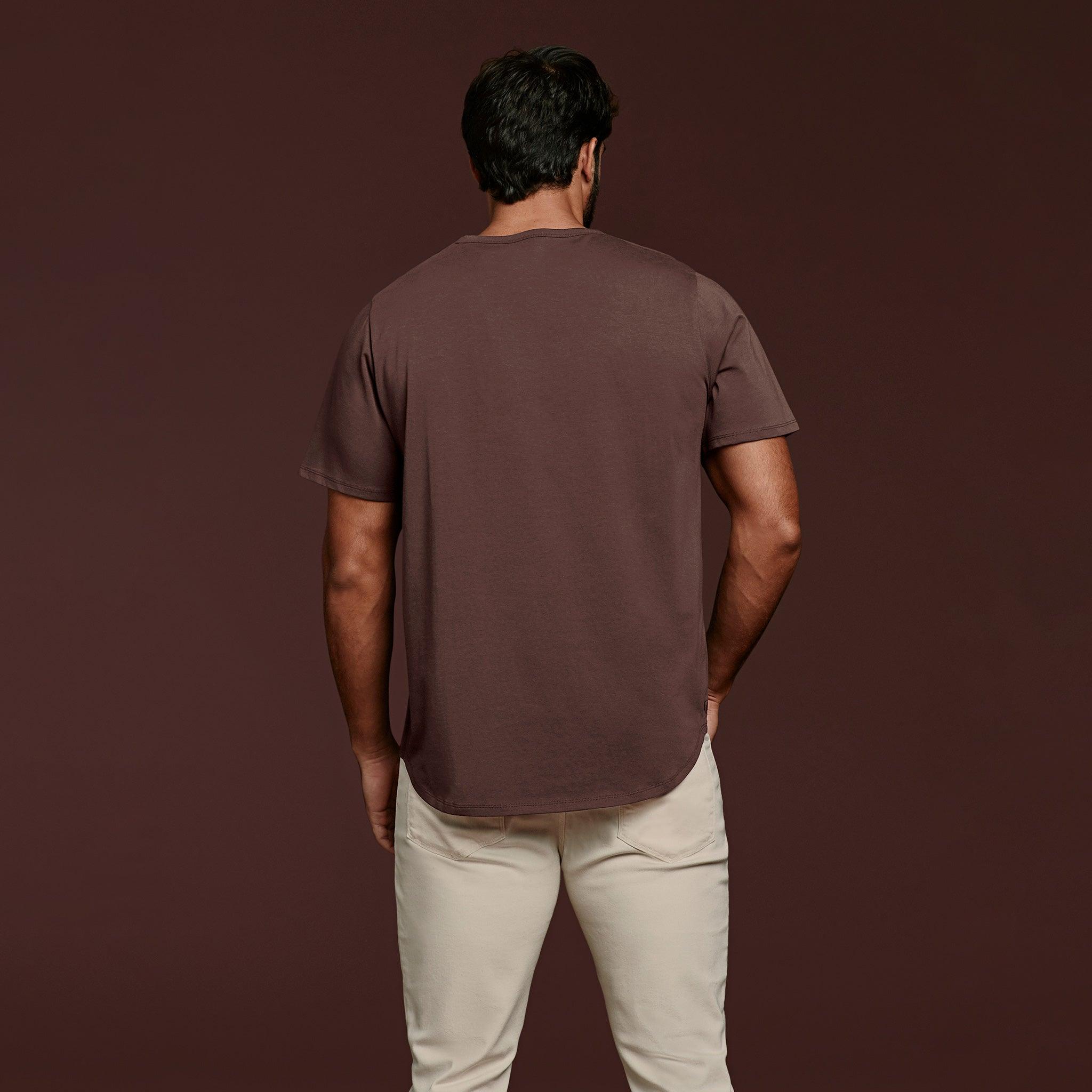 Men's Short Sleeve Curved Hem T-Shirt | Coffee