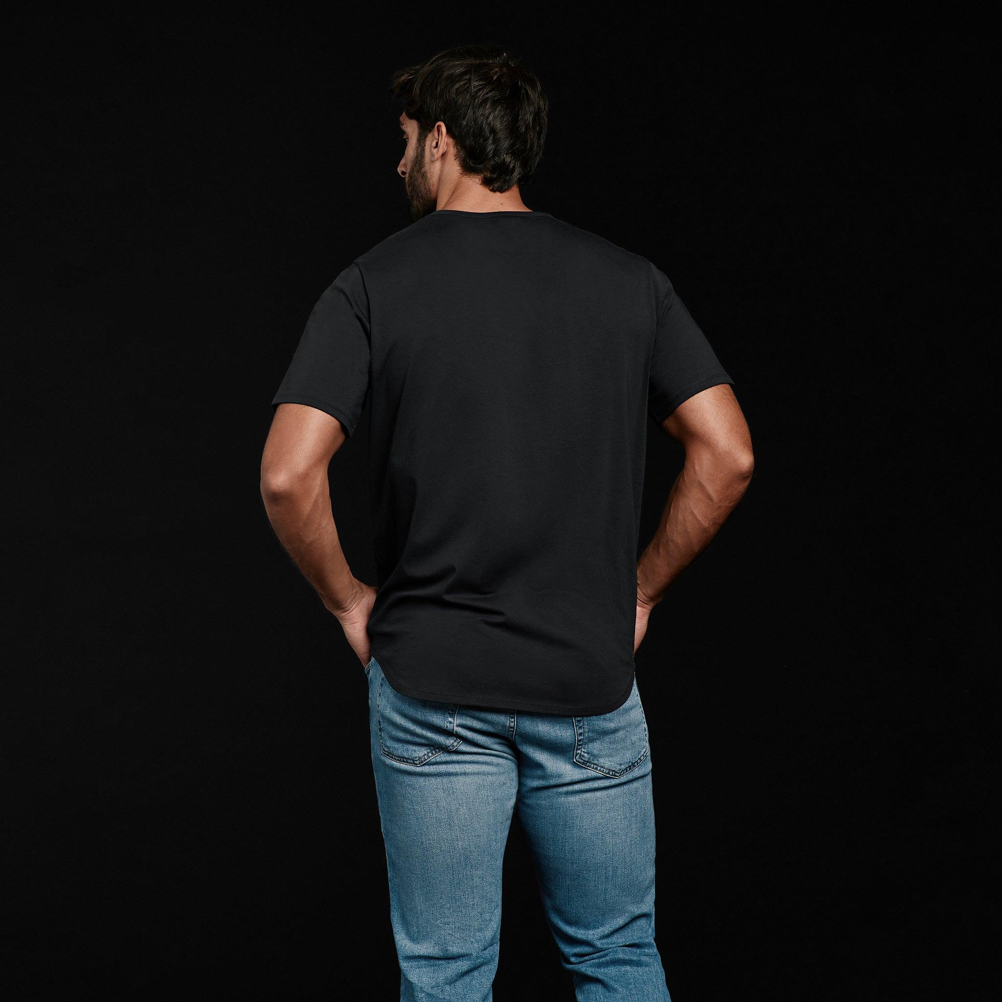 Men's Short Sleeve Curved Hem T-Shirt | Black