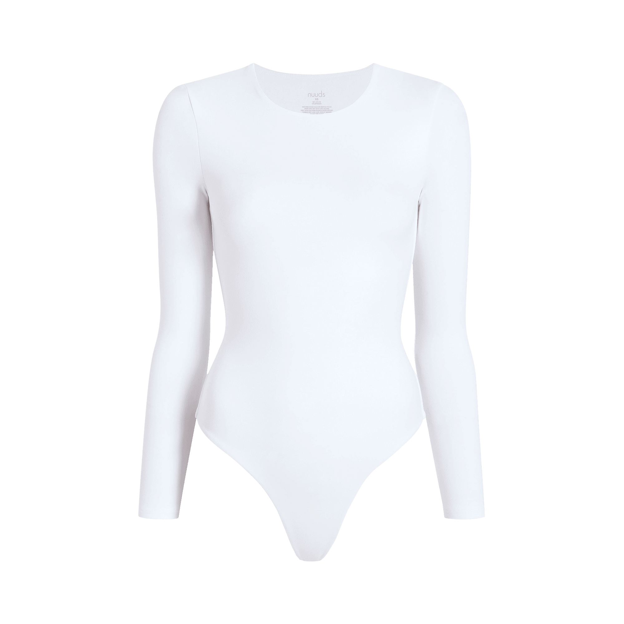 Long Sleeve Crewneck Bodysuit White