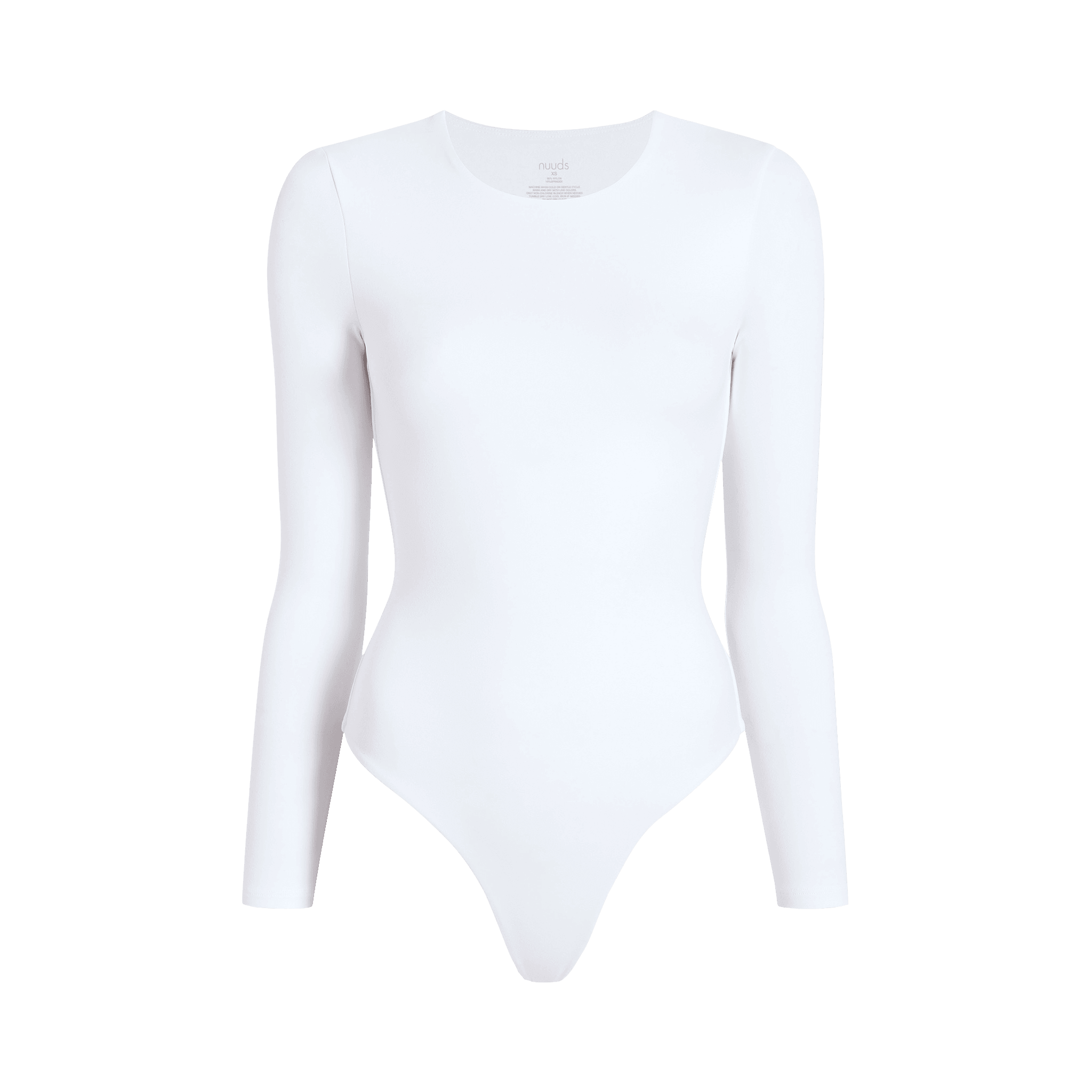 Long Sleeve Crewneck Bodysuit | White