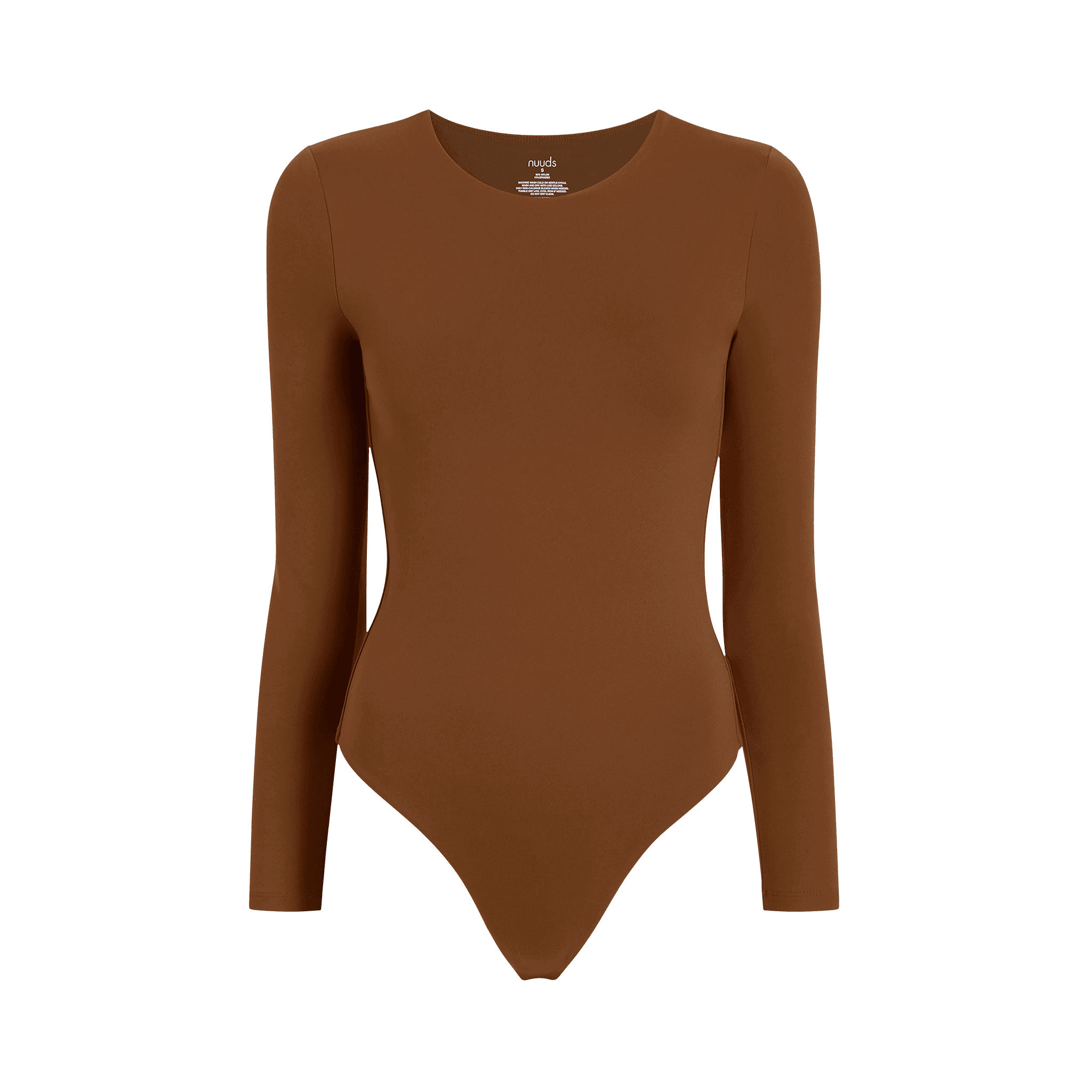 Women's Long Sleeve Crewneck Bodysuit | Chocolate