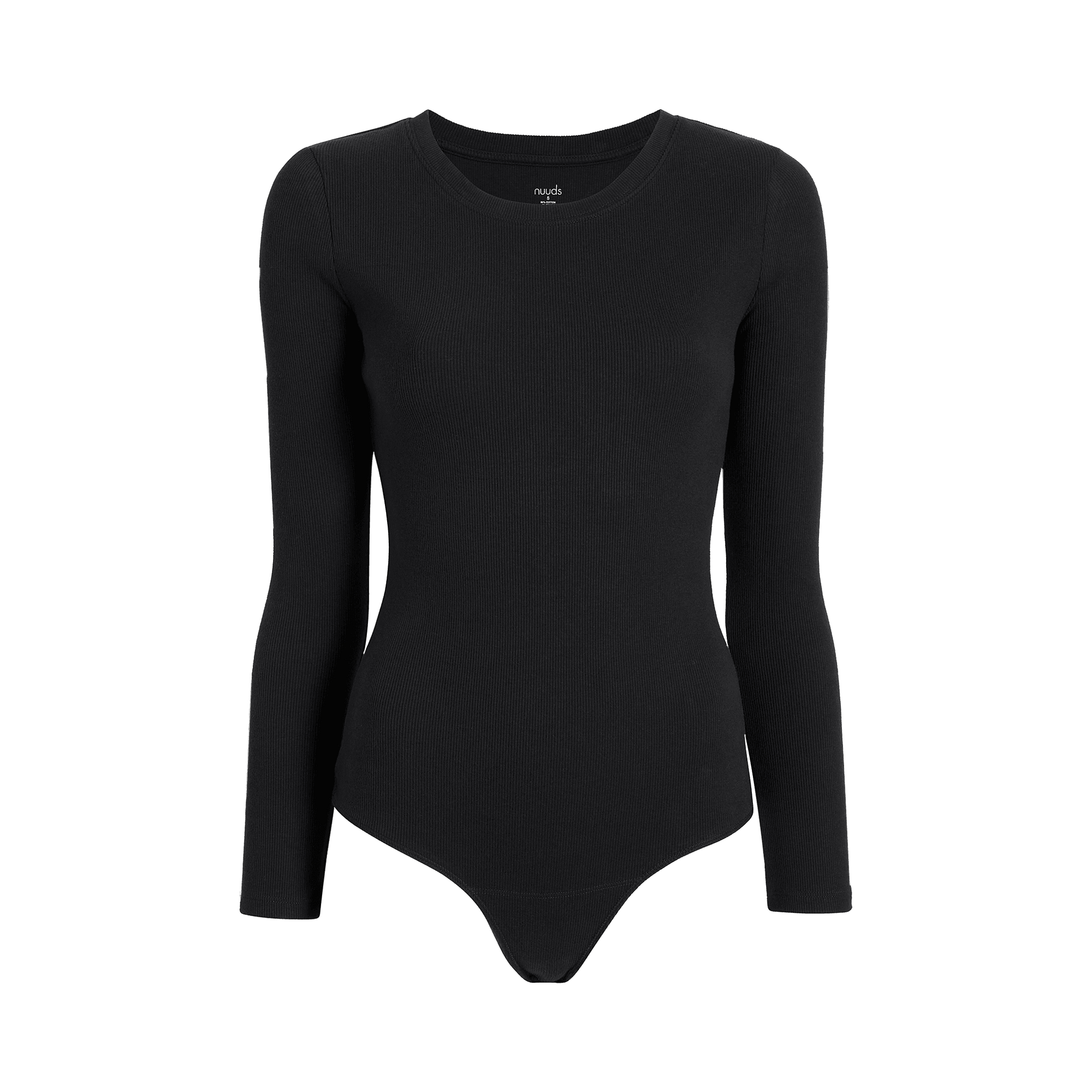 Black crew neck long sleeve bodysuit online