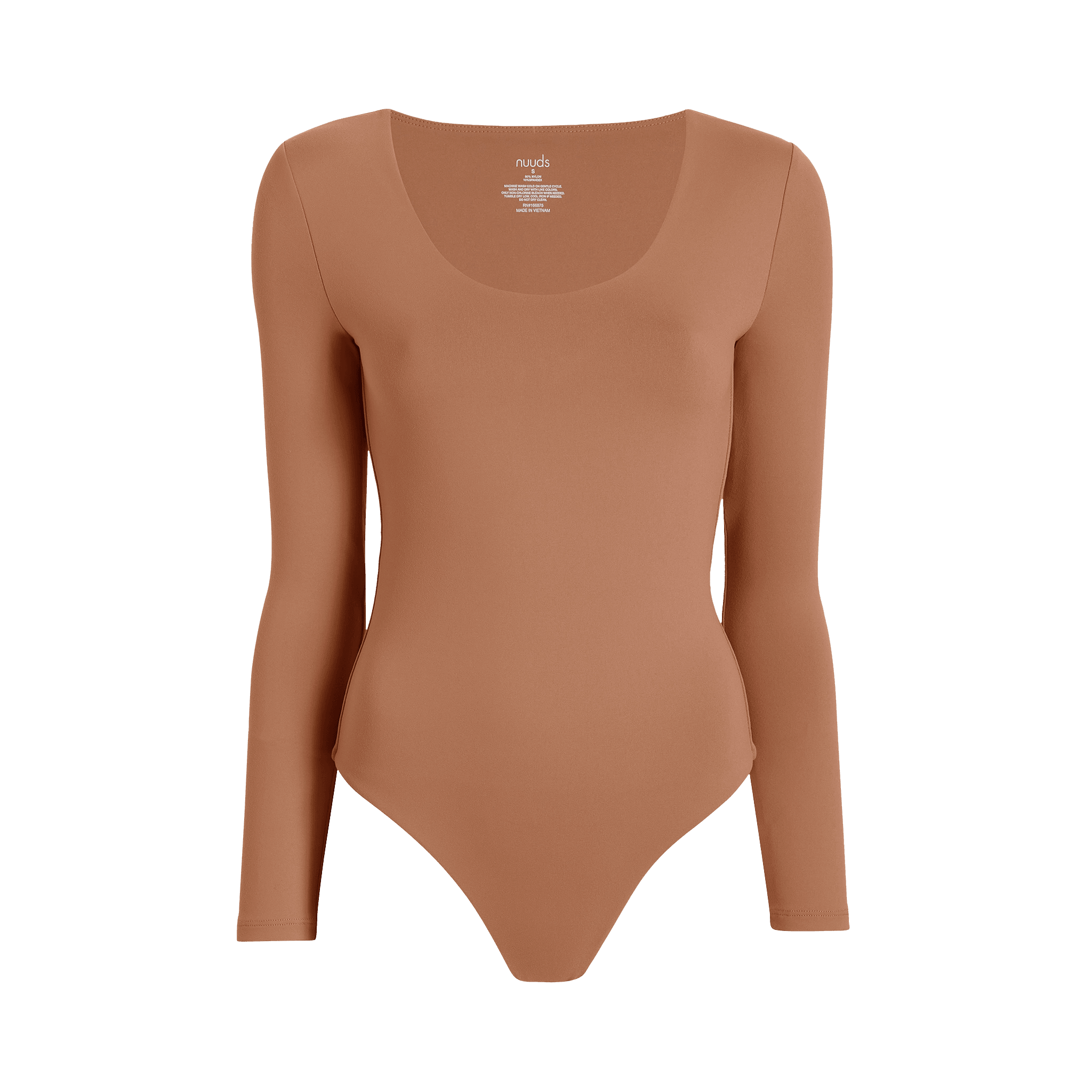 Women's Long Sleeve Scoop Neck Bodysuit | Clay