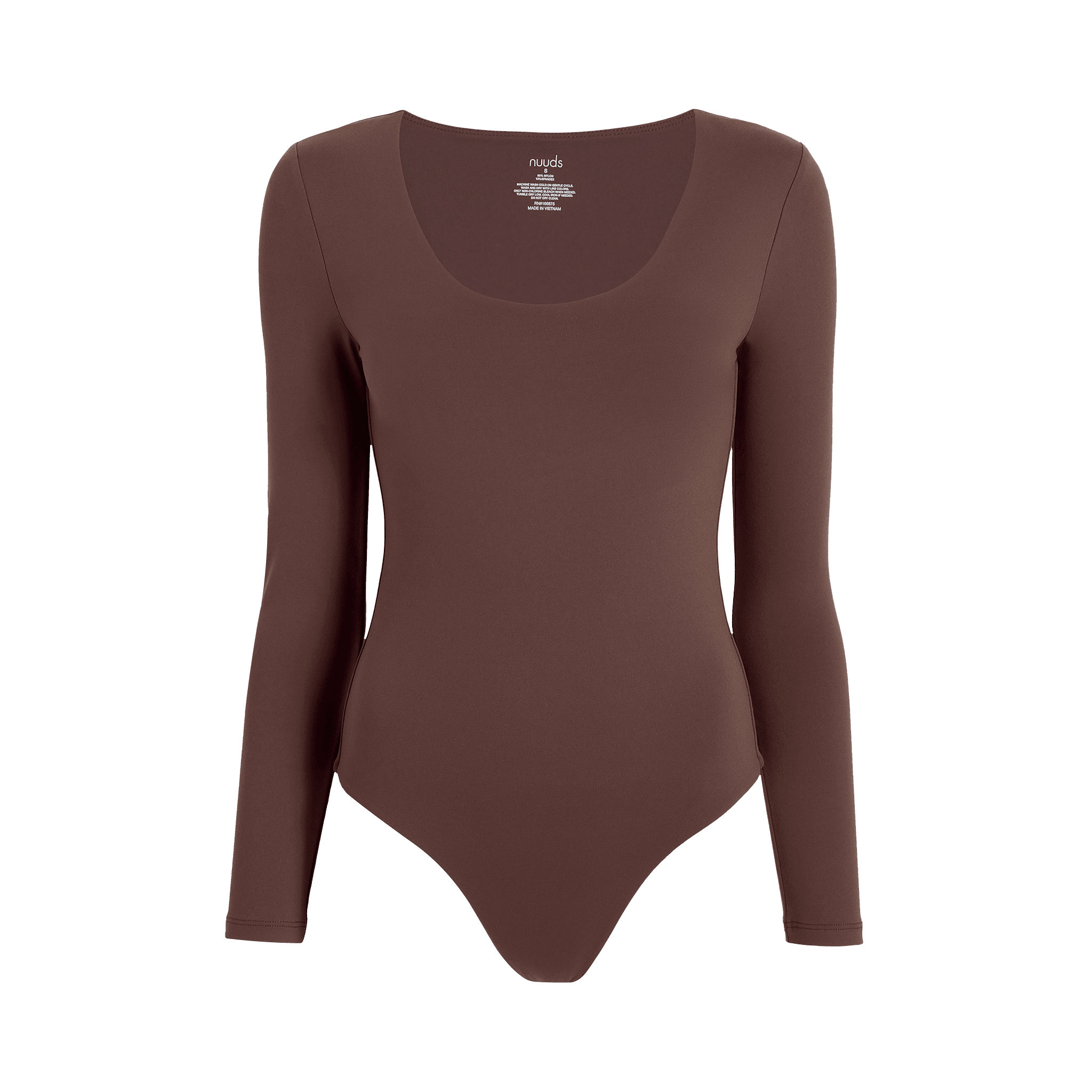 Women's Long Sleeve Scoop Neck Bodysuit | Coffee