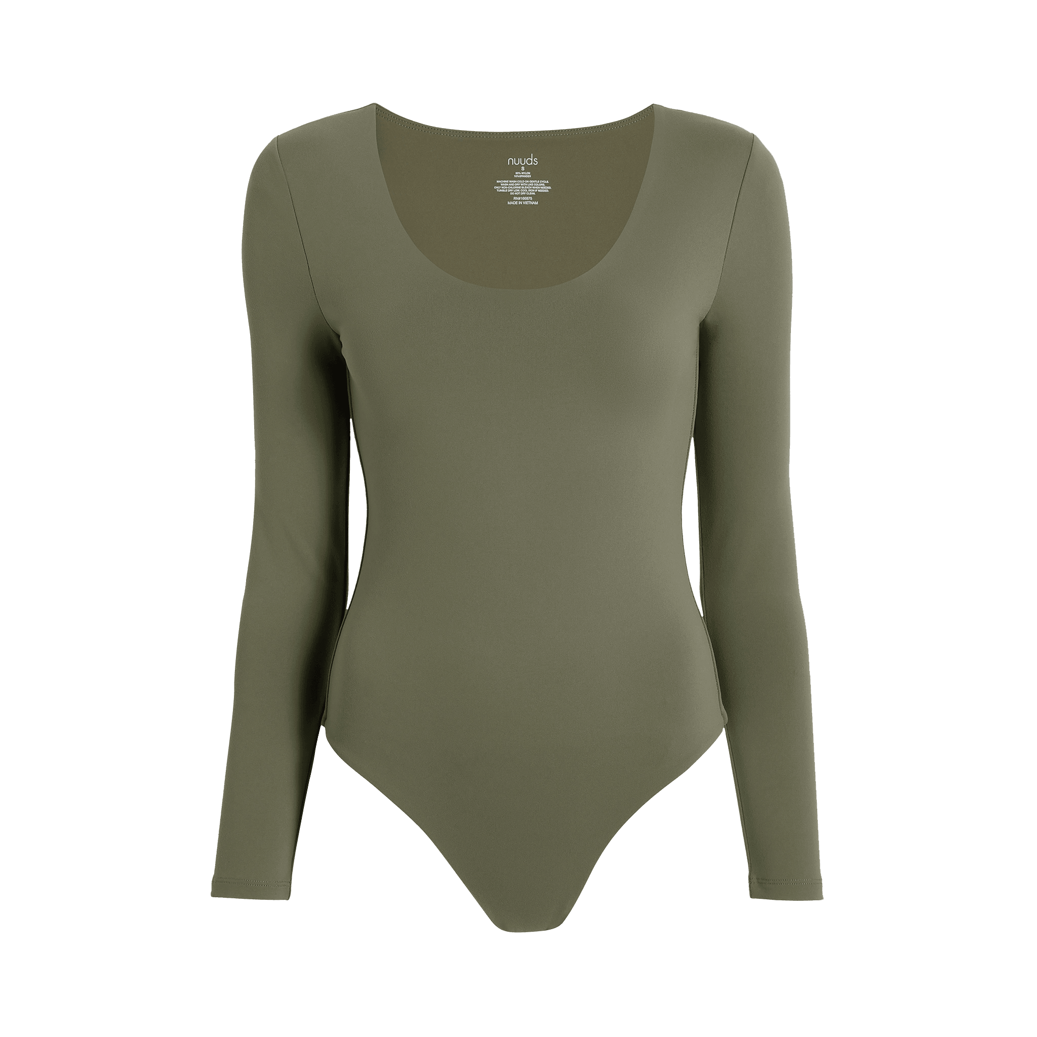 Women's Long Sleeve Scoop Neck Bodysuit | Dark Olive