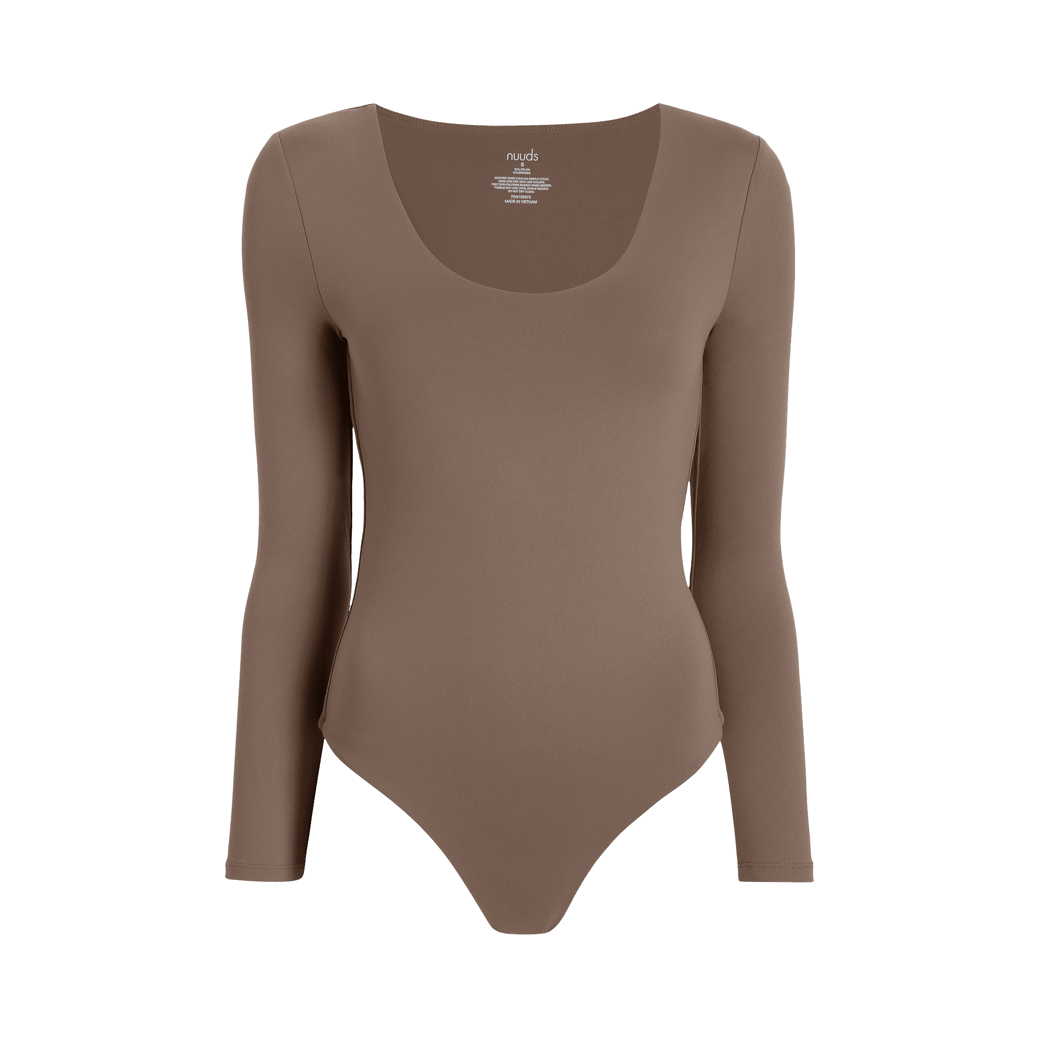 Women's Long Sleeve Scoop Neck Bodysuit | Mocha