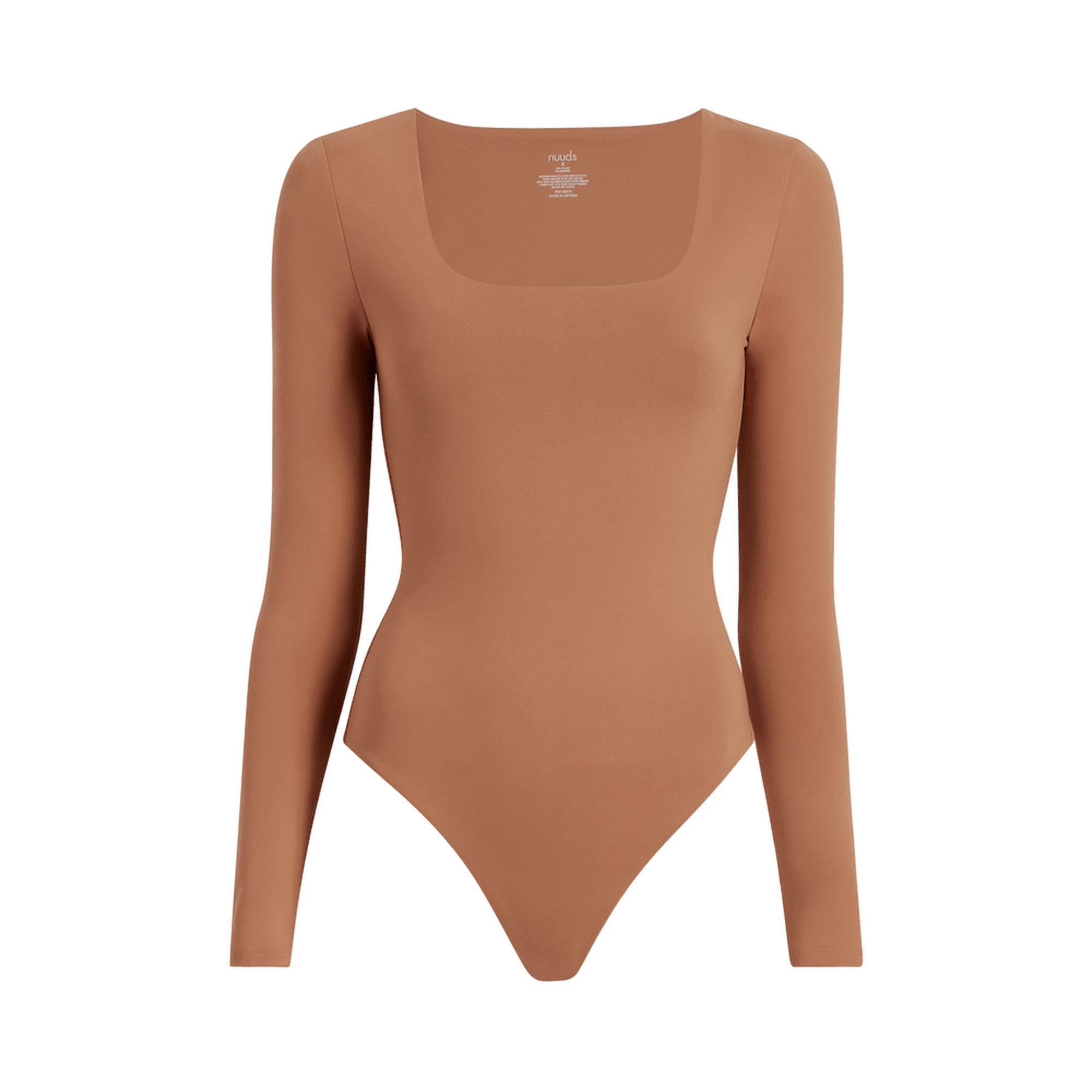 Long Sleeve Square Neck Bodysuit Clay