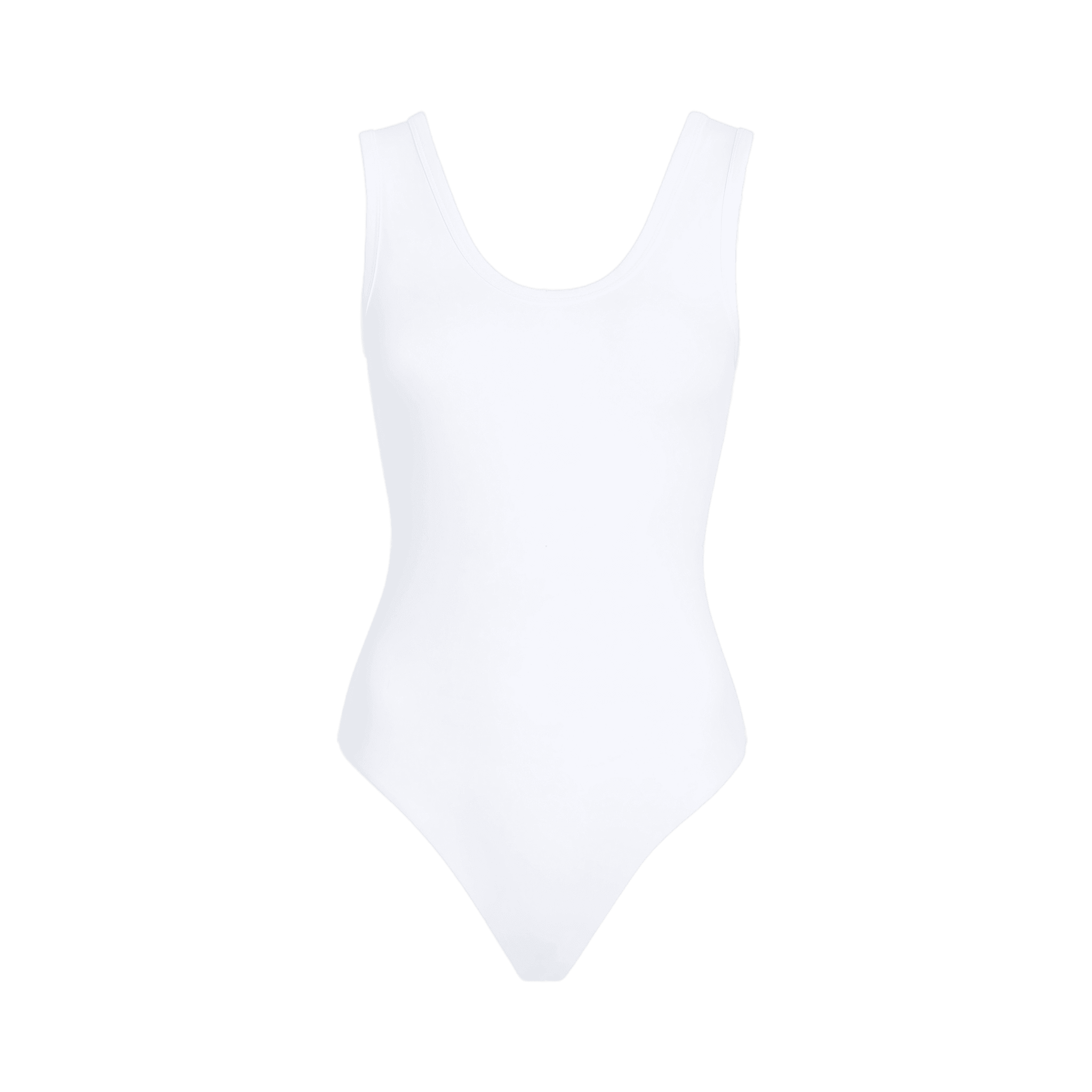 Women's Seamless Scoop Tank Bodysuit | White