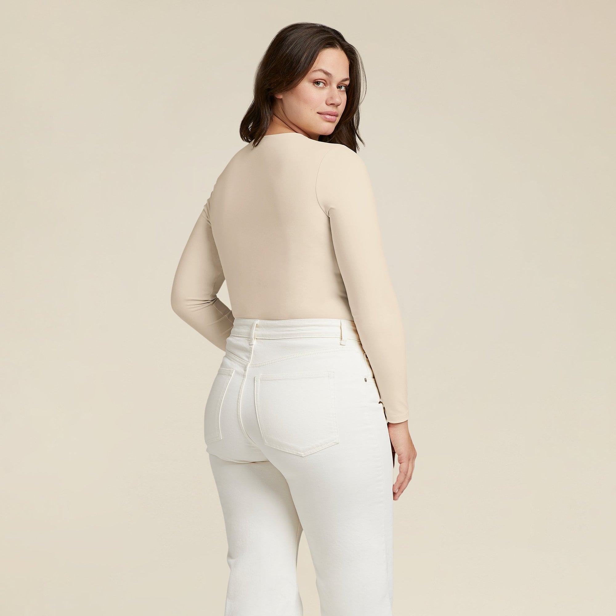 Women's Seamless Long Sleeve Shirt | Bone