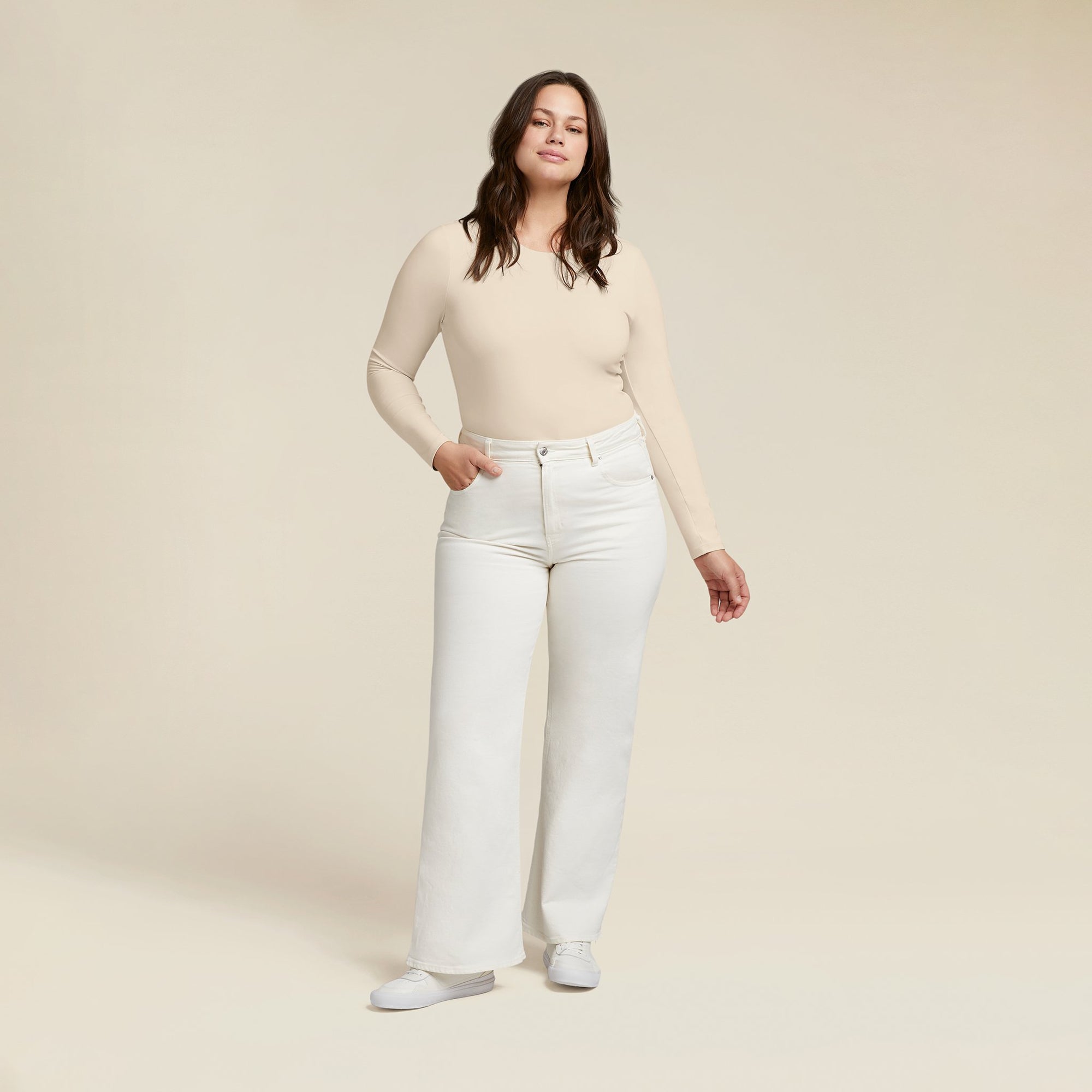 Women's Seamless Long Sleeve Shirt | Bone