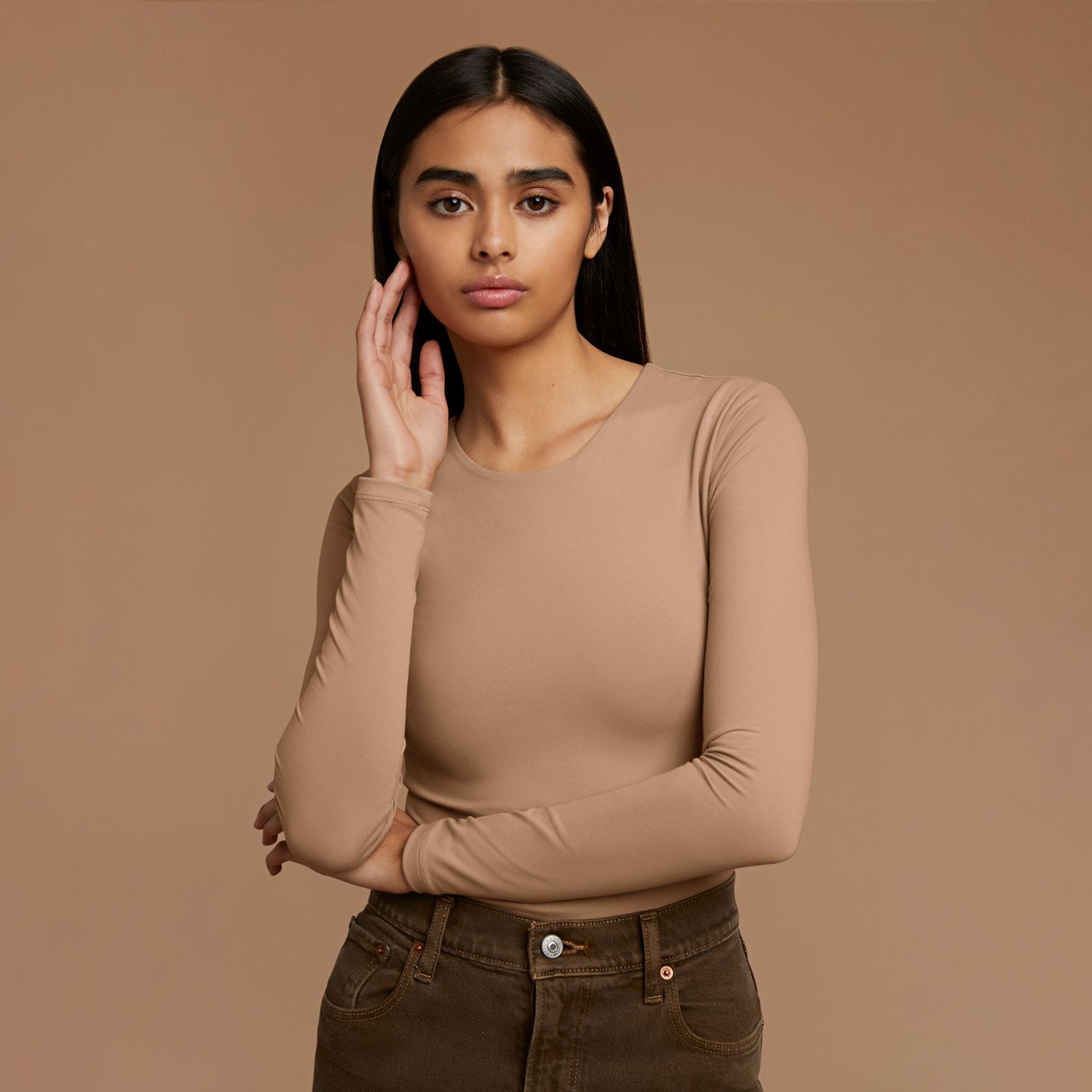 Women's Seamless Long Sleeve Shirt | Cinnamon