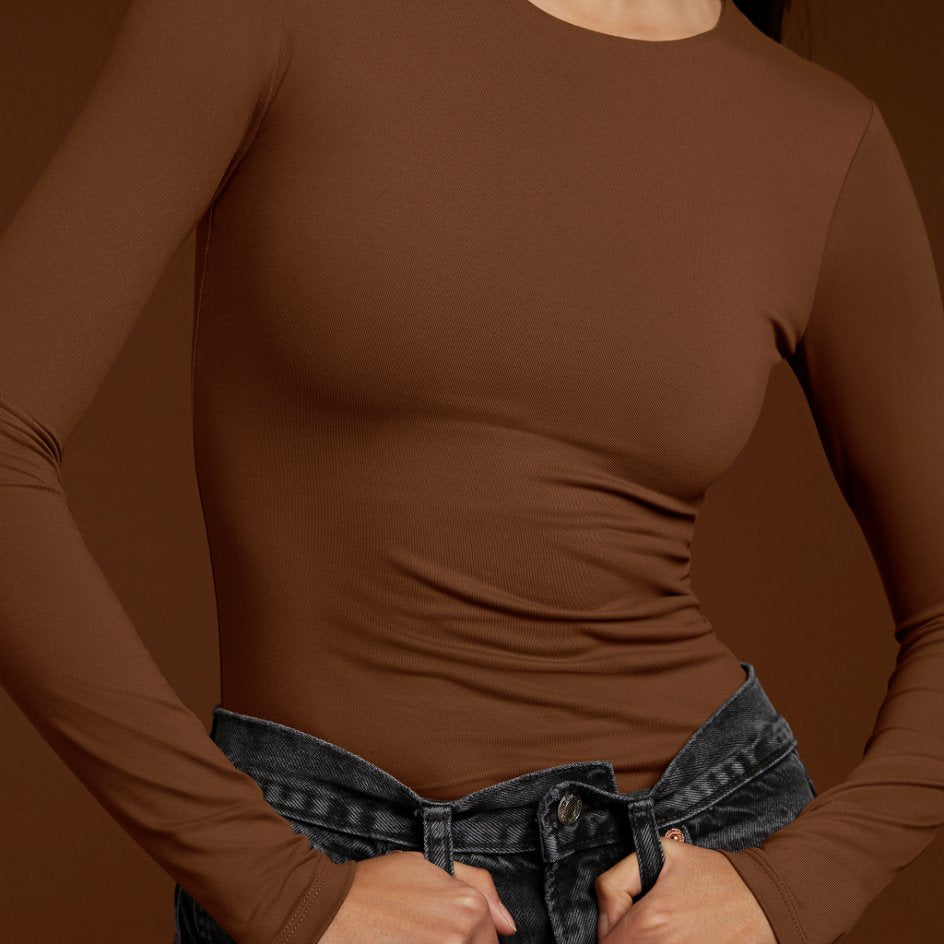 Women's Seamless Long Sleeve Shirt | Chocolate