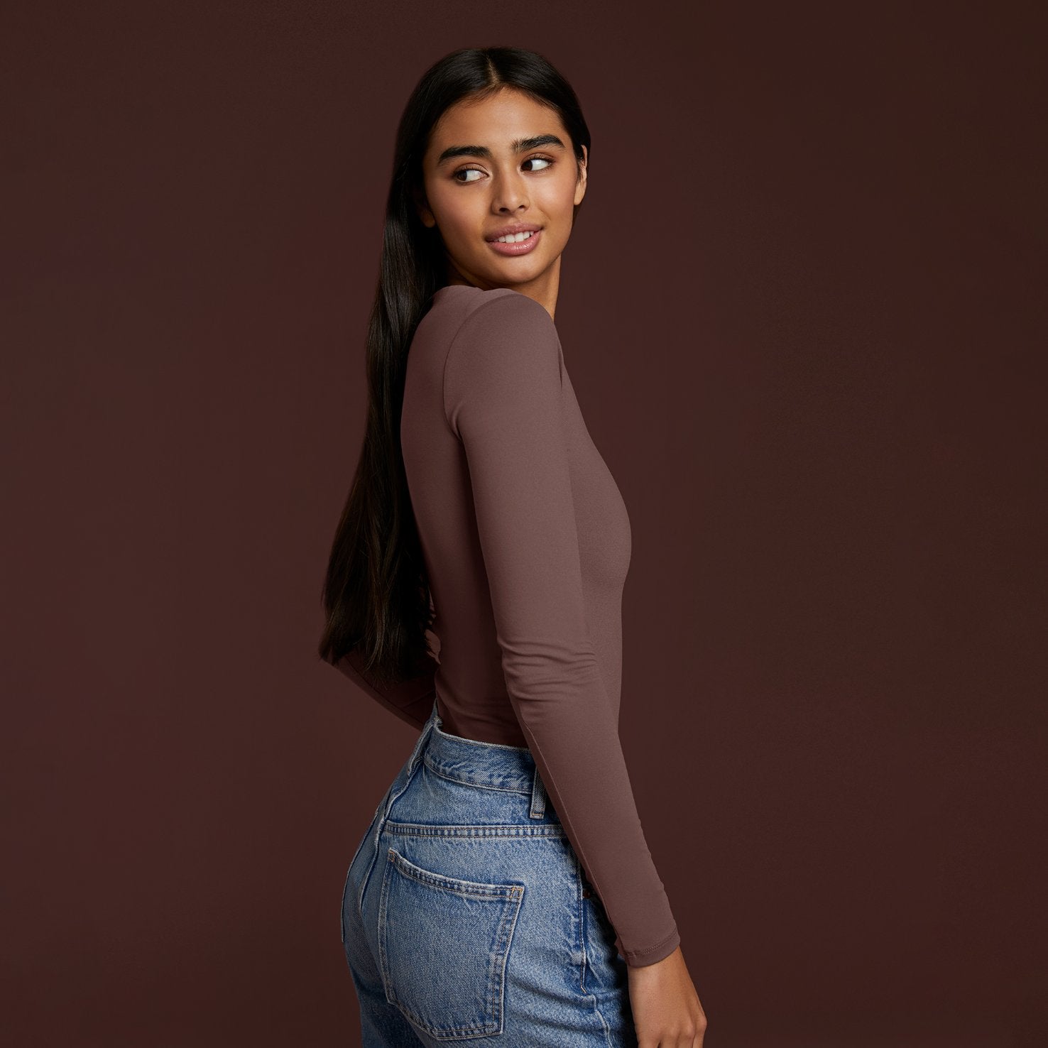 Women's Seamless Long Sleeve Shirt | Coffee