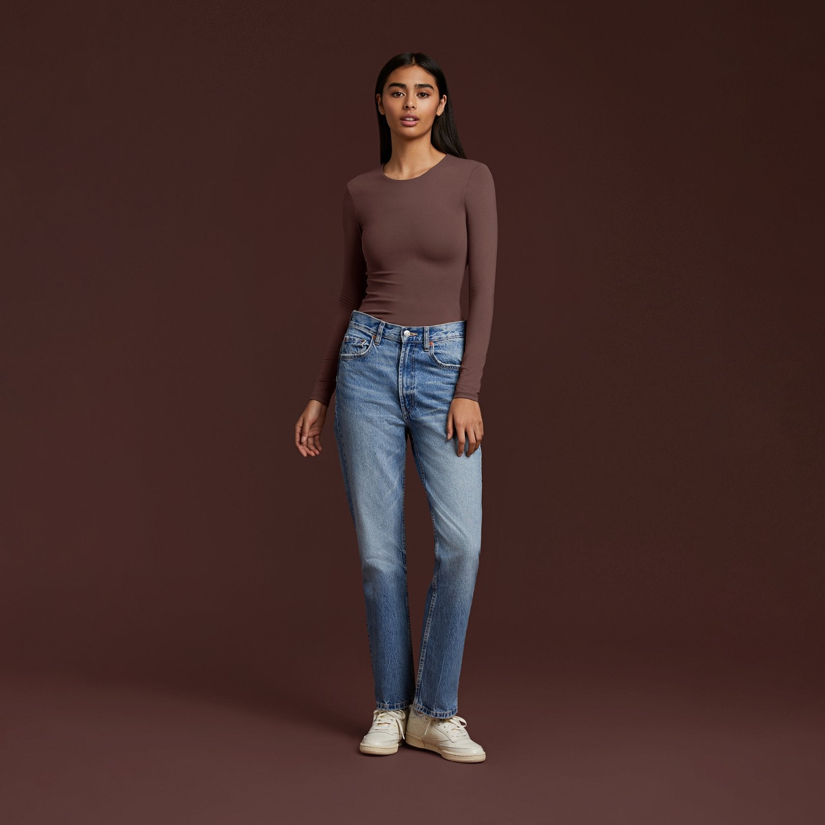 Women's Seamless Long Sleeve Shirt | Coffee