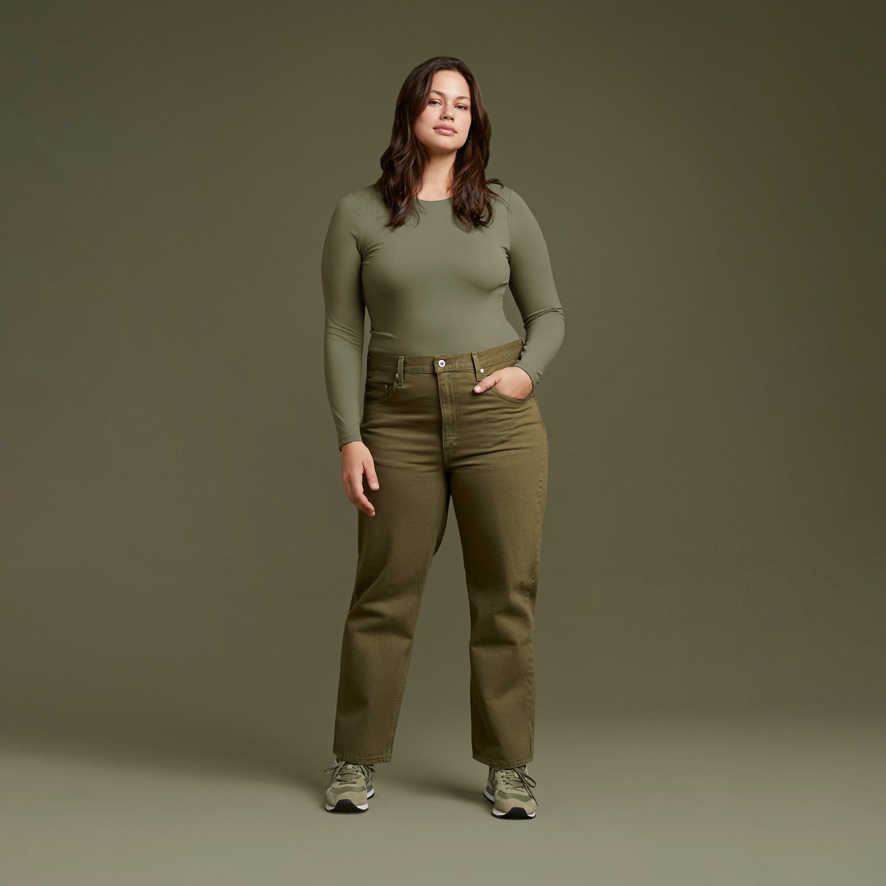 Women's Seamless Long Sleeve Shirt | Dark Olive