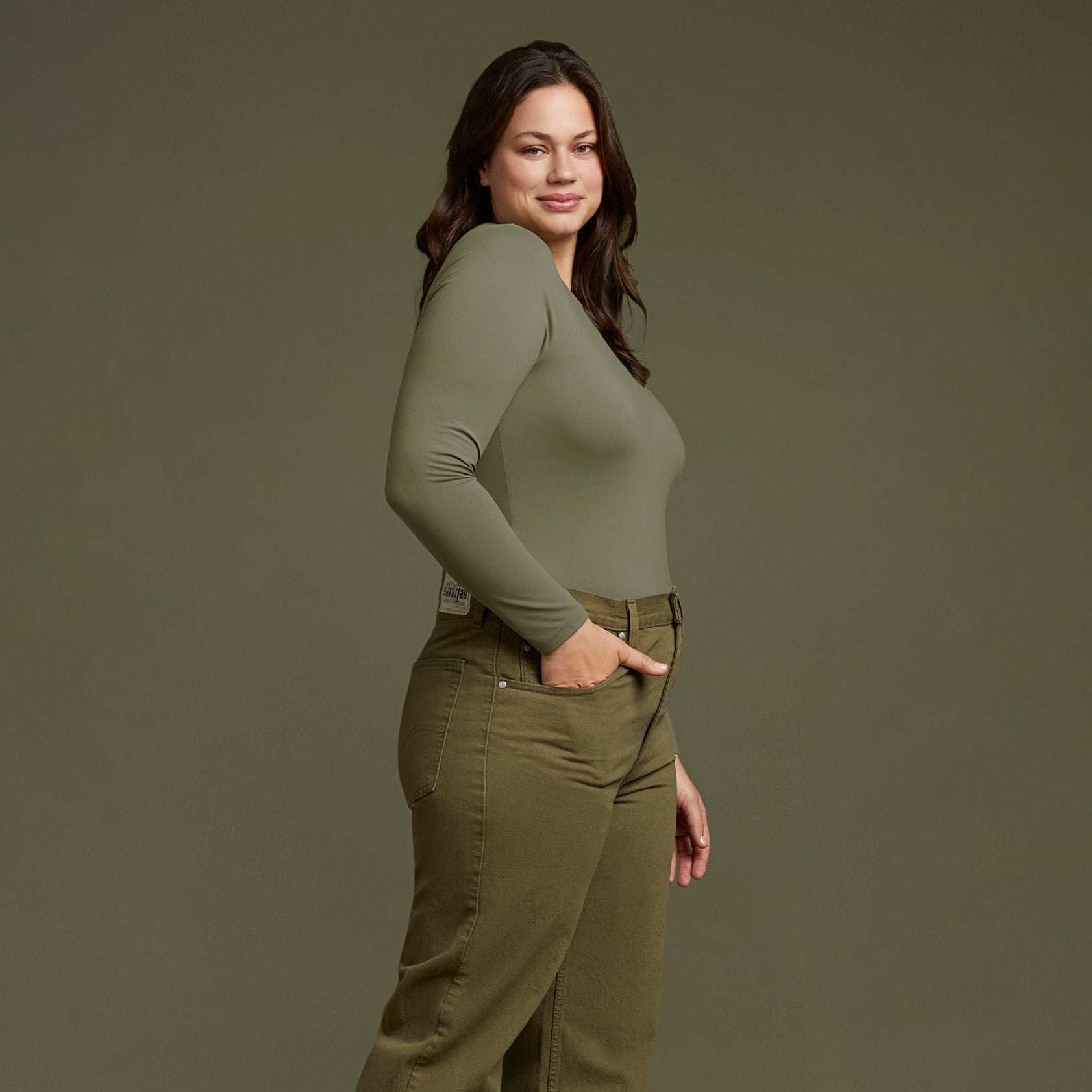 Women's Seamless Long Sleeve Shirt | Dark Olive